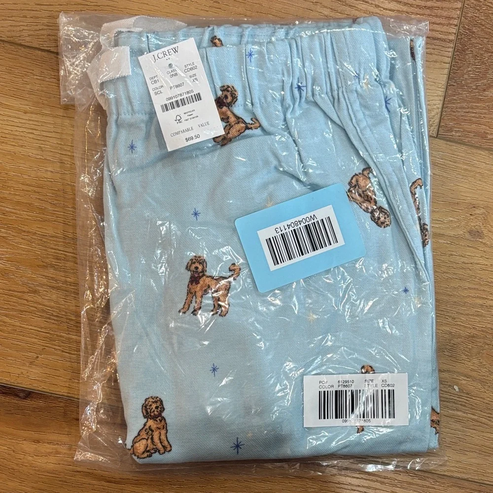 NEW J Crew Flannel Goldendoodle Family Dog Doodle Pajama Pants PJ’s - Picture 1 of 3